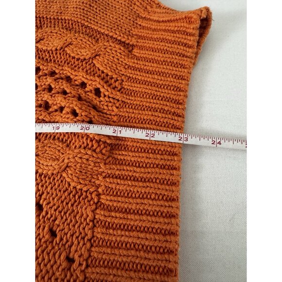 James River traders Orange Chunky Cable Knit Large sweater Oversized fall autum - Picture 10 of 10